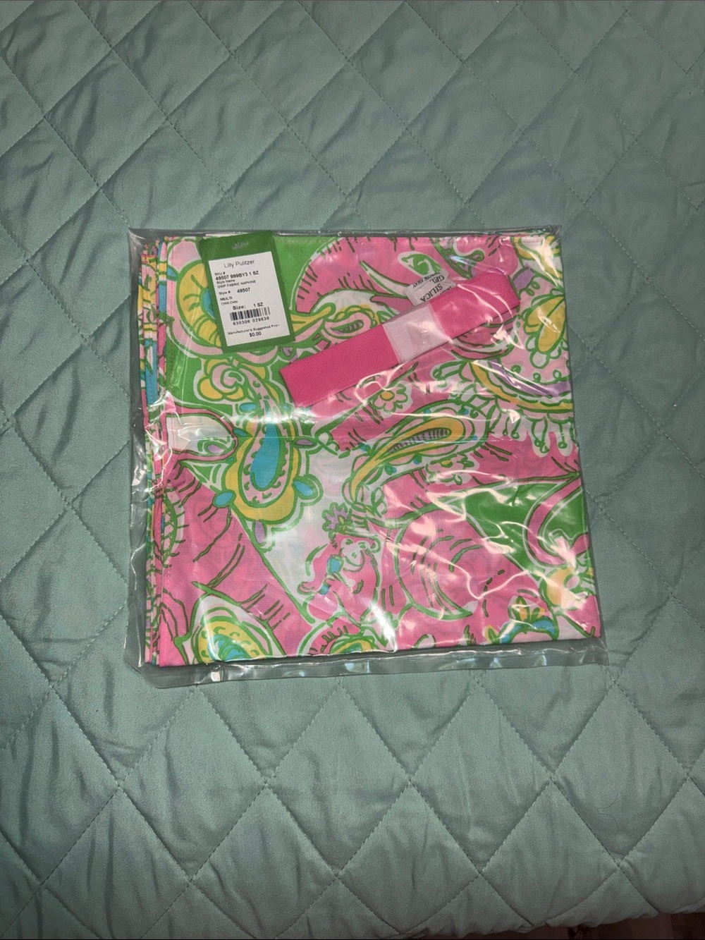 Lilly Pulitzer Pink & Green Paisley Throw Accent